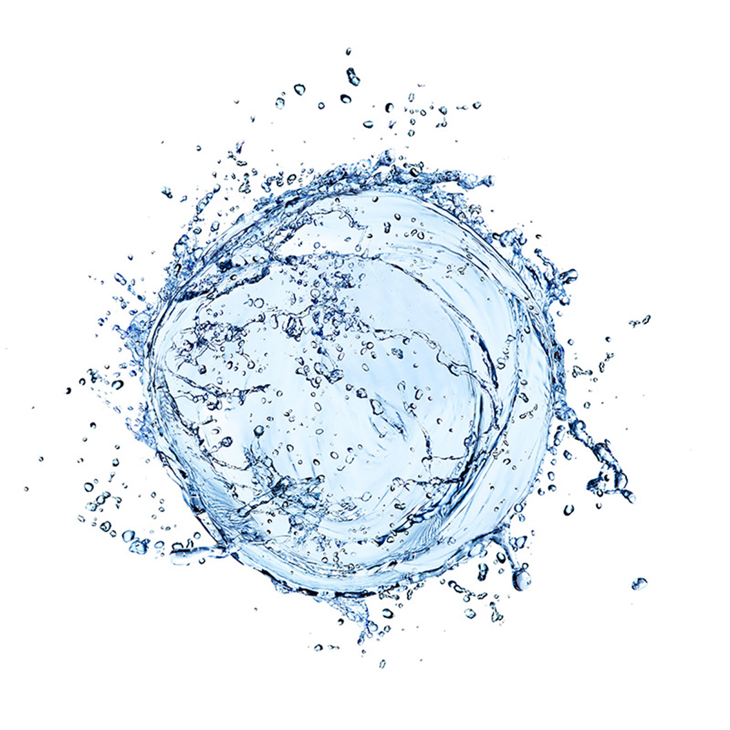 Water splash circle isolated on white background
